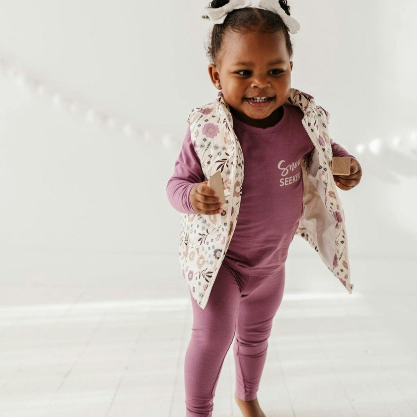 Puffer Vest Winter Floral