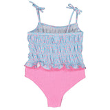 Pink Dots Smocked Swimsuit, Dots