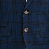 Blue Plaid Suit with Beige Accents
