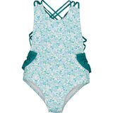 Ruffle Strap Swimsuit, Florals