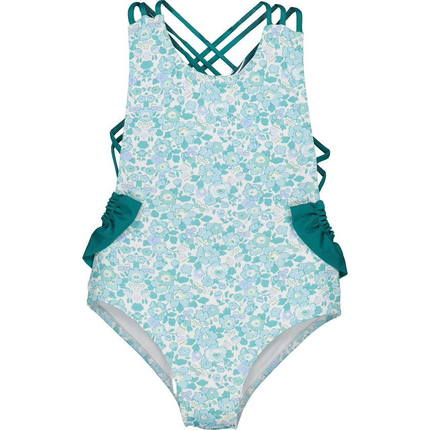 Ruffle Strap Swimsuit, Florals