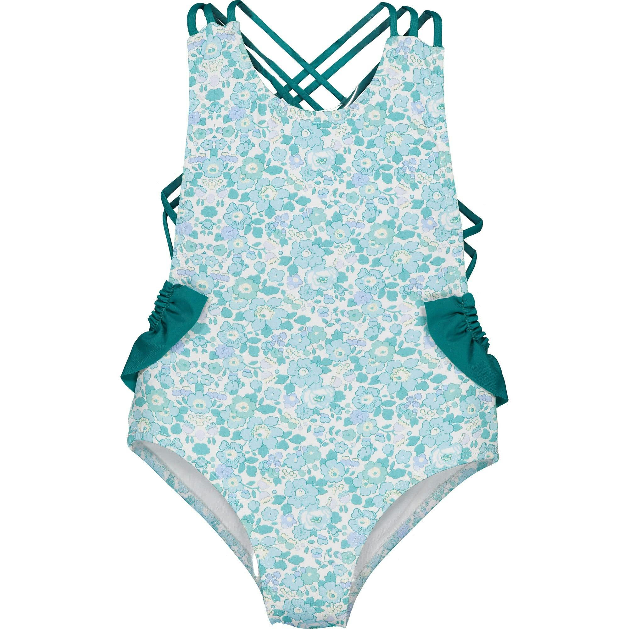 Ruffle Strap Swimsuit, Florals