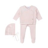 Pointelle Wrap Set with Hat Blue