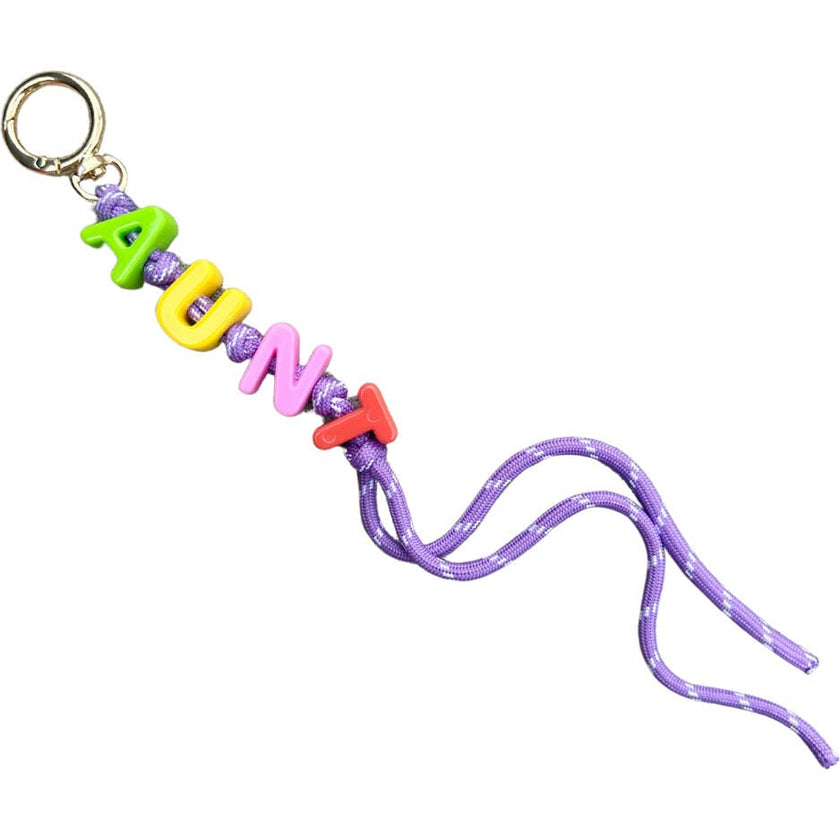 AUNT Keychain Bag Charm, Purple