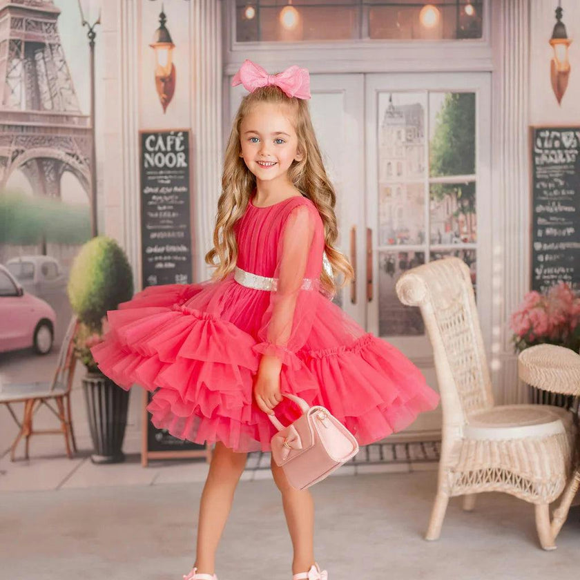 Parisian Rosé Tulle Party Dress