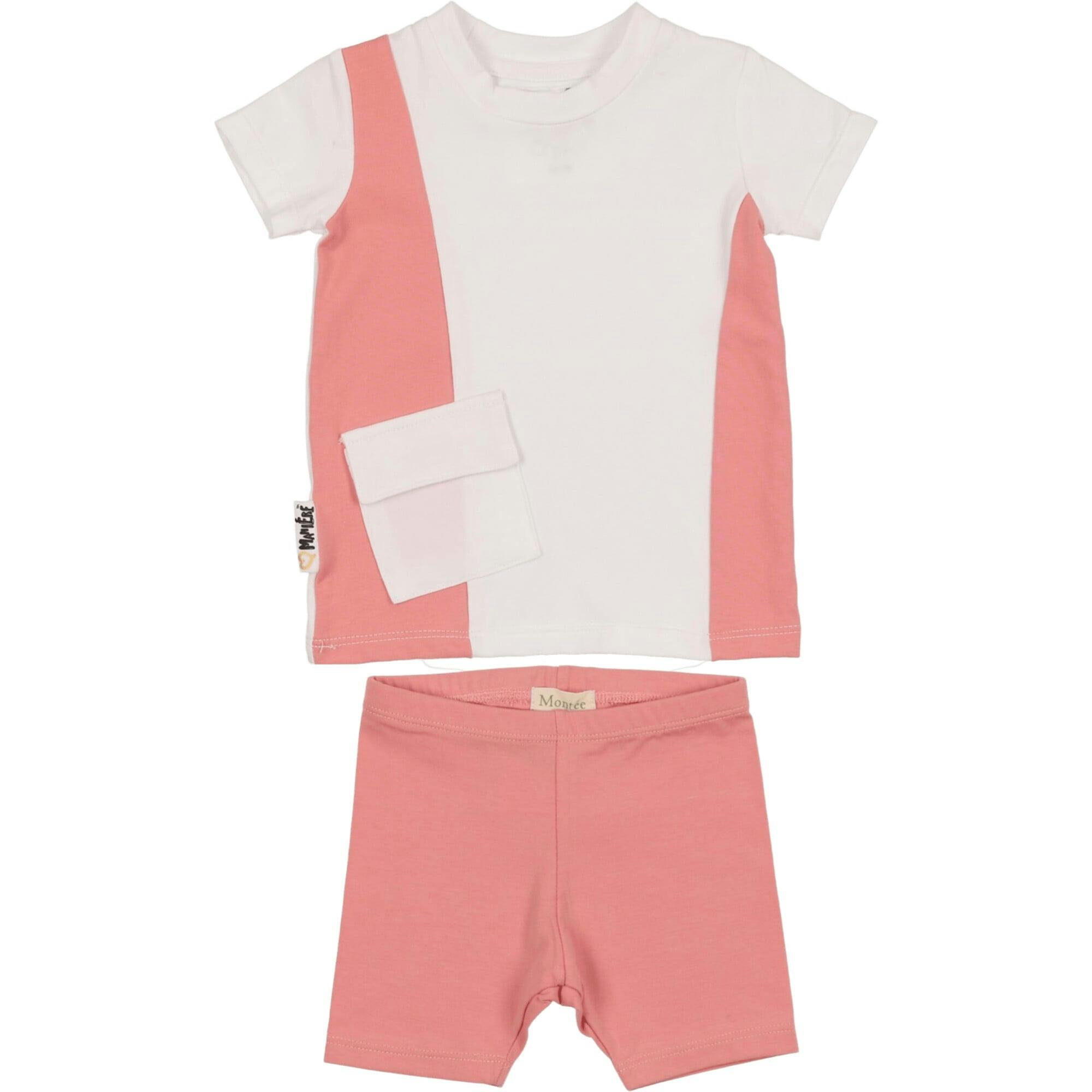 Color-Block Pocket Tee & Short Set