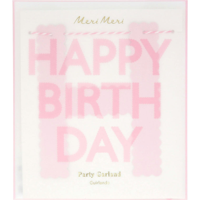 Pink Happy Birthday Garland