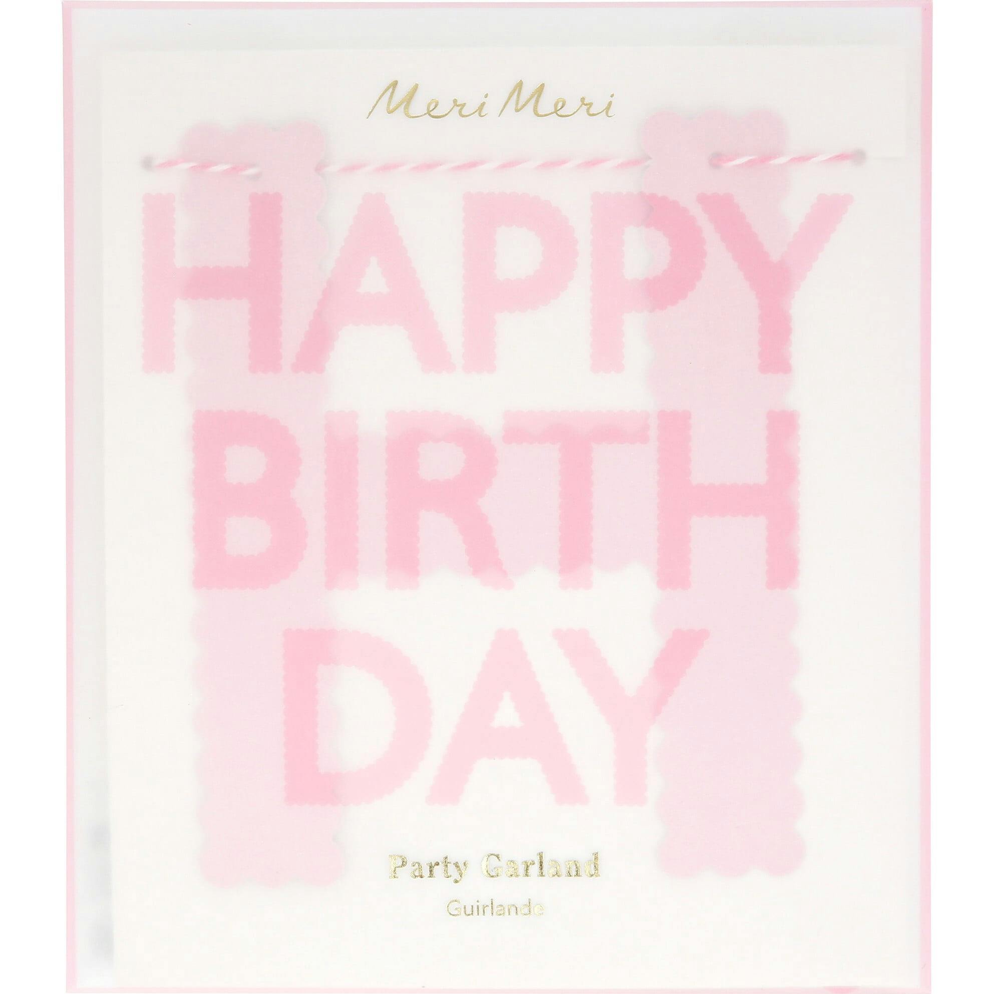Pink Happy Birthday Garland