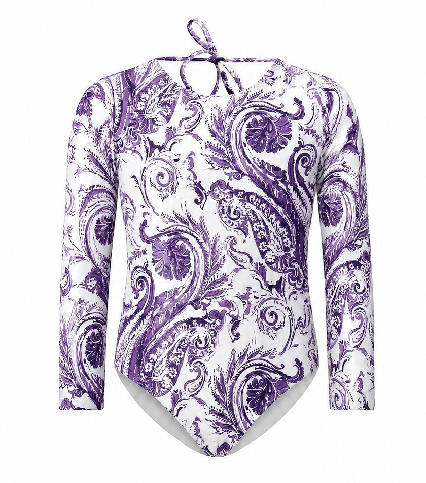 edith long sleeve orchid paisley