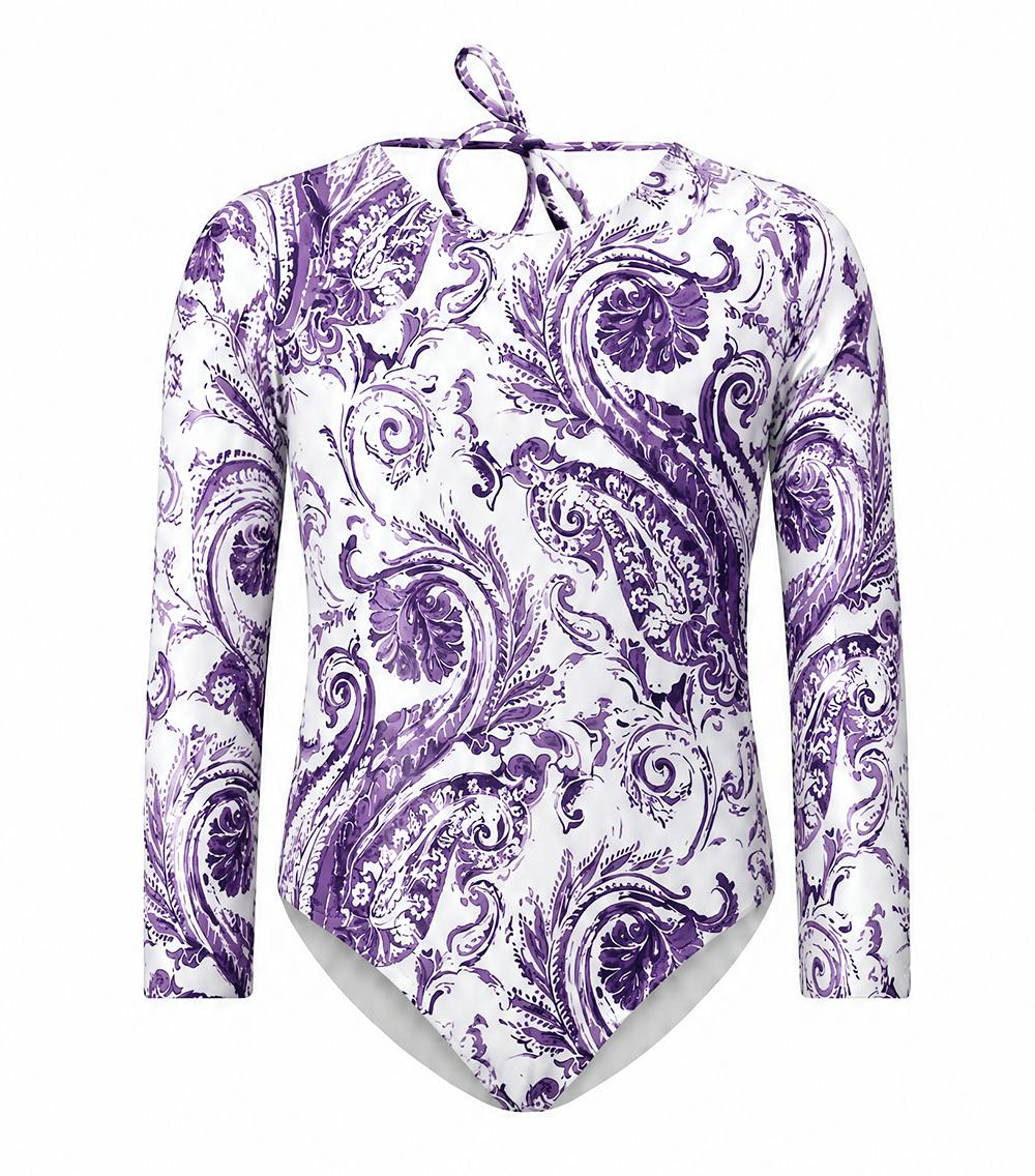 edith long sleeve orchid paisley