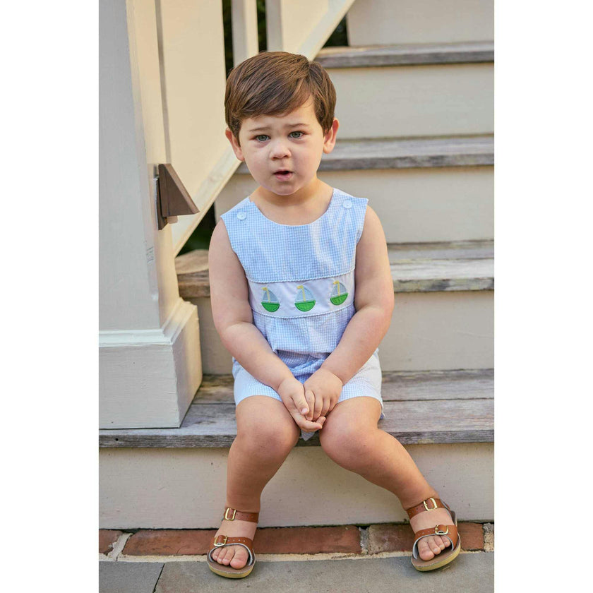 Vintage Romper - Sailboats