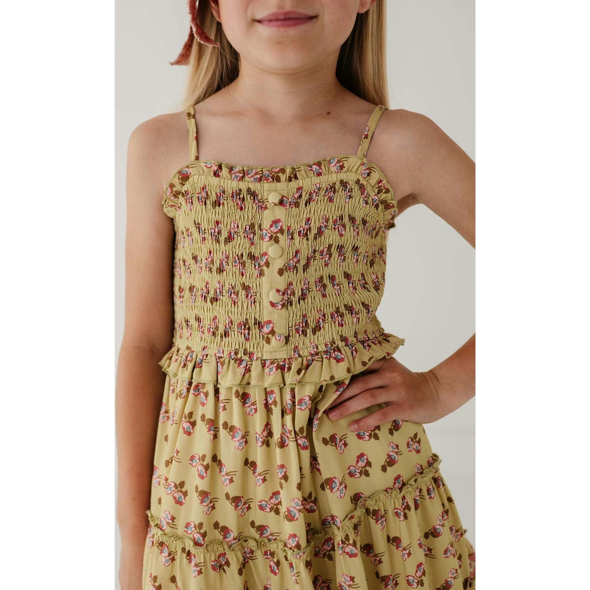 Smock Button Front Tiered Dress