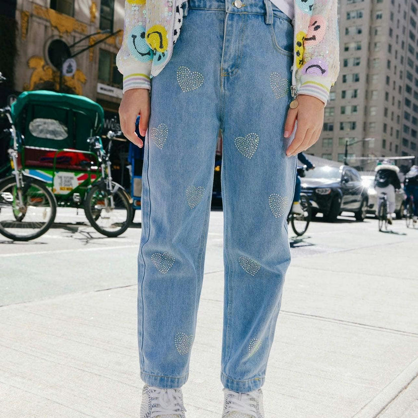 Crystal Heart Jeans