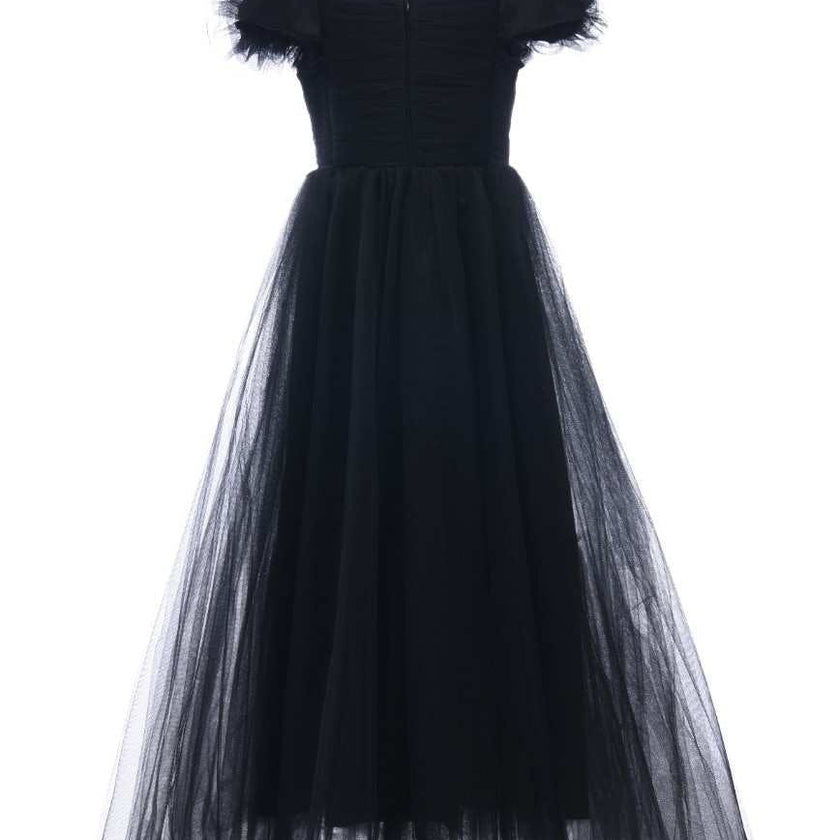 Black Lilo Floral Tulle Gown