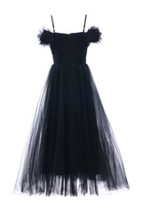 Black Lilo Floral Tulle Gown