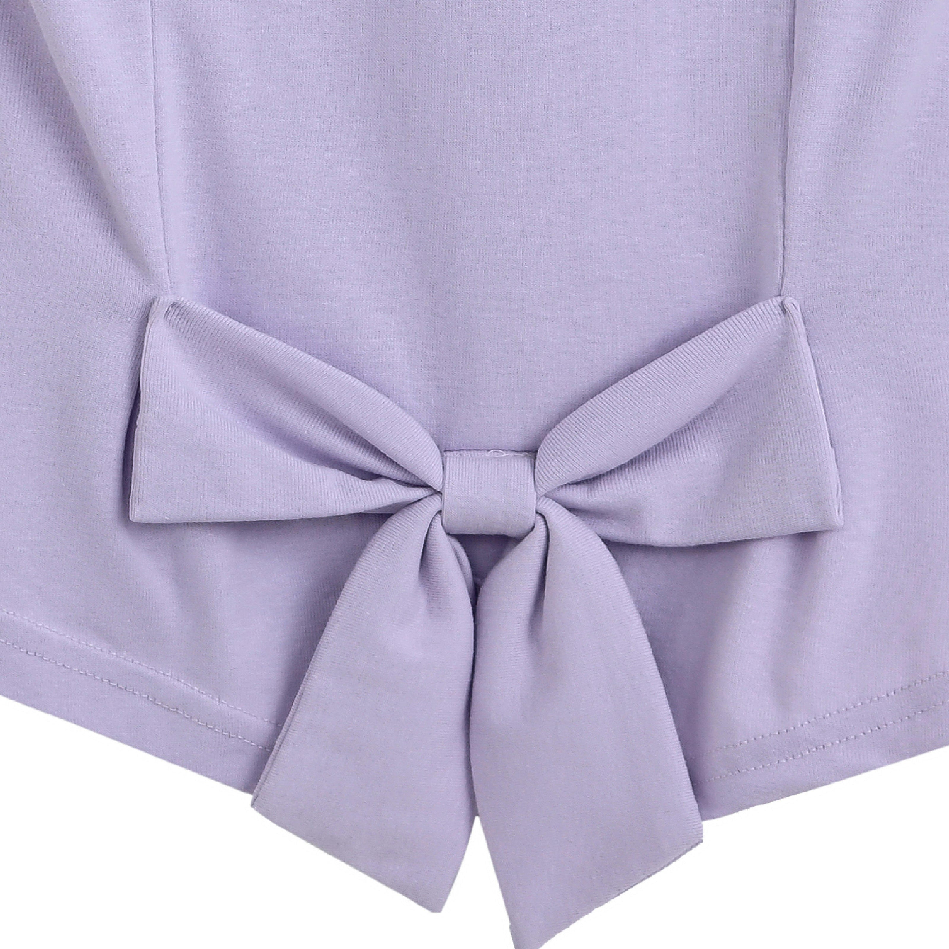 Purple Tee with Bow Back