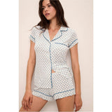 Gisele Printed TENCEL Modal Shortie Short PJ Set, White