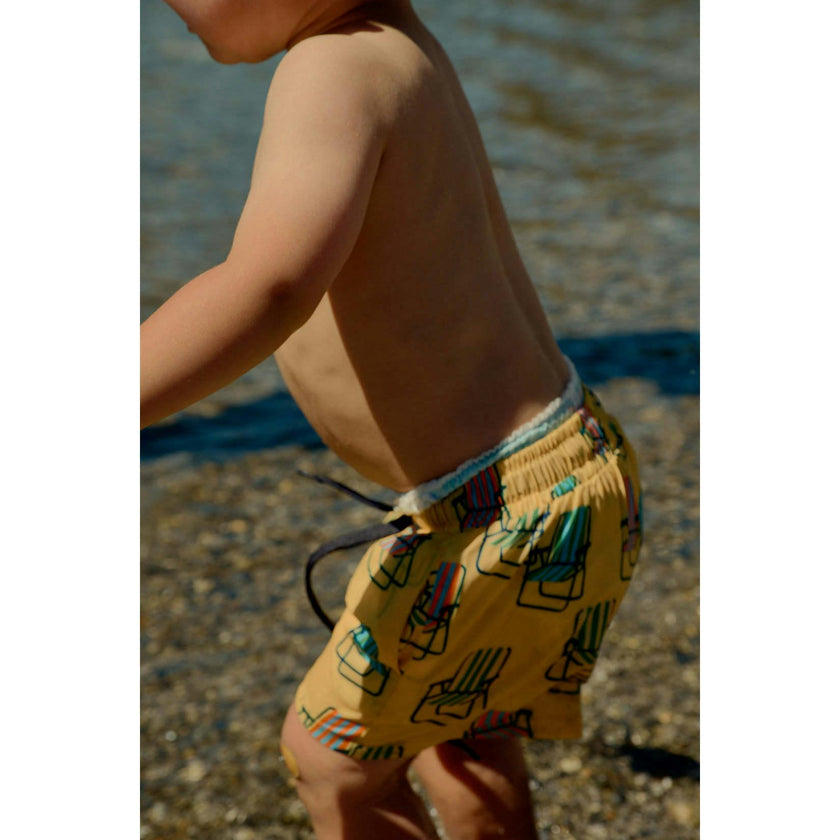 Retro Beach Chair Swim Trunks