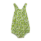 Cross Back Bubble Romper in Pickles