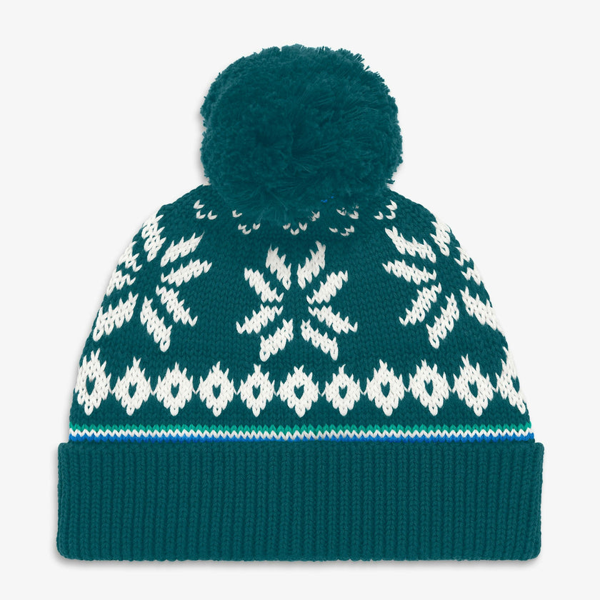 Baby knit beanie in snowflake fair isle
