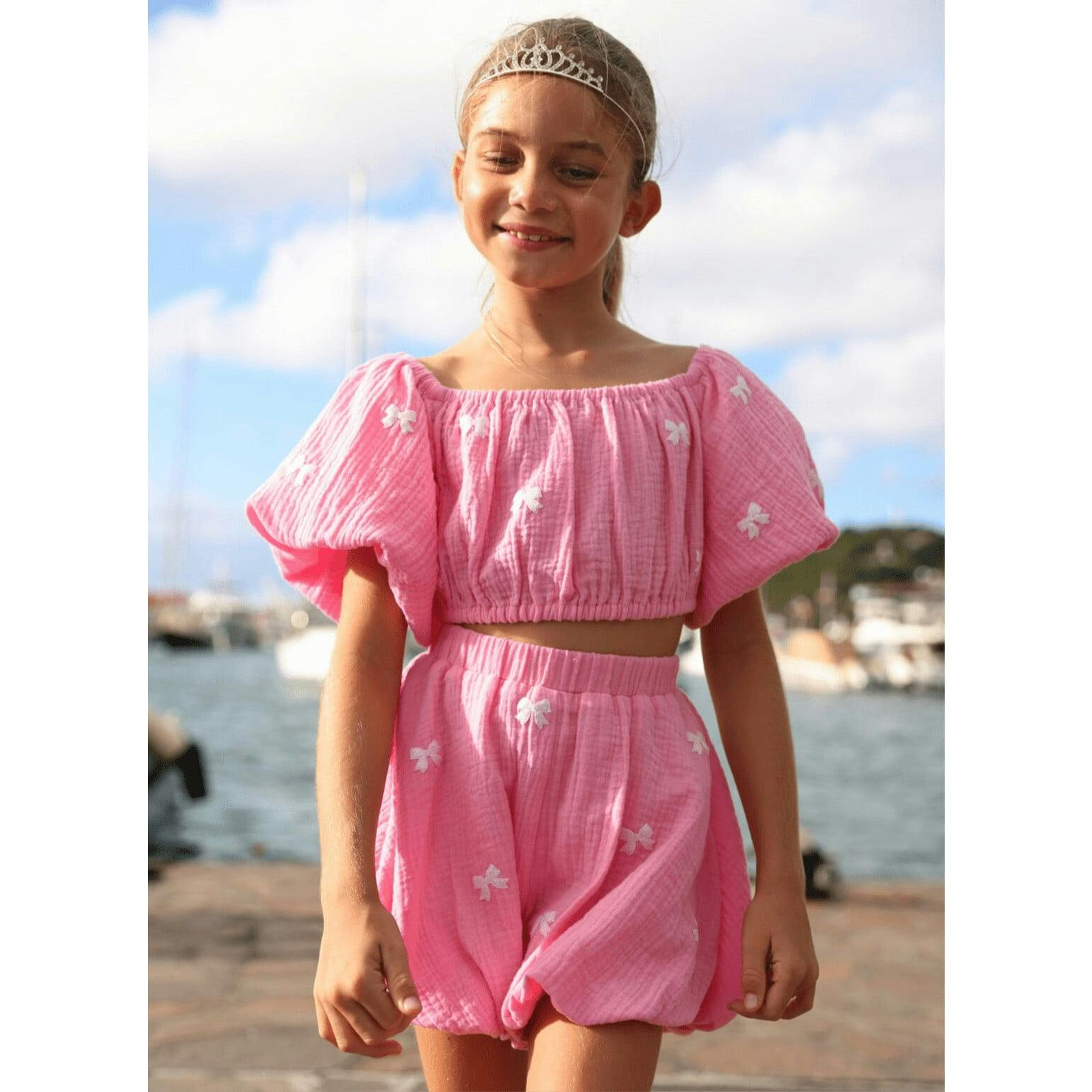 Pink Hailey Bow Bubble Set
