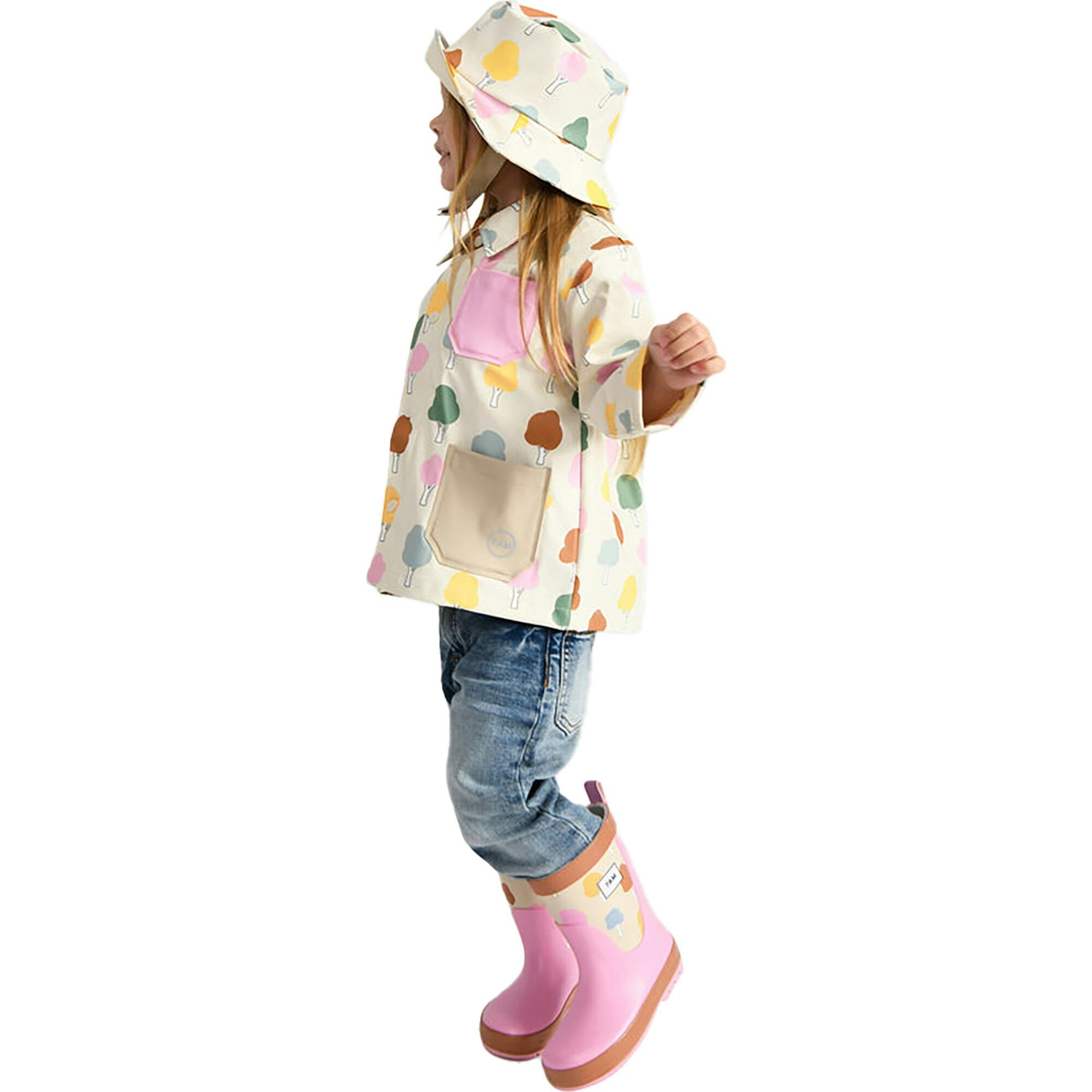 Tree Print Chin Strap Rain Bucket Hat