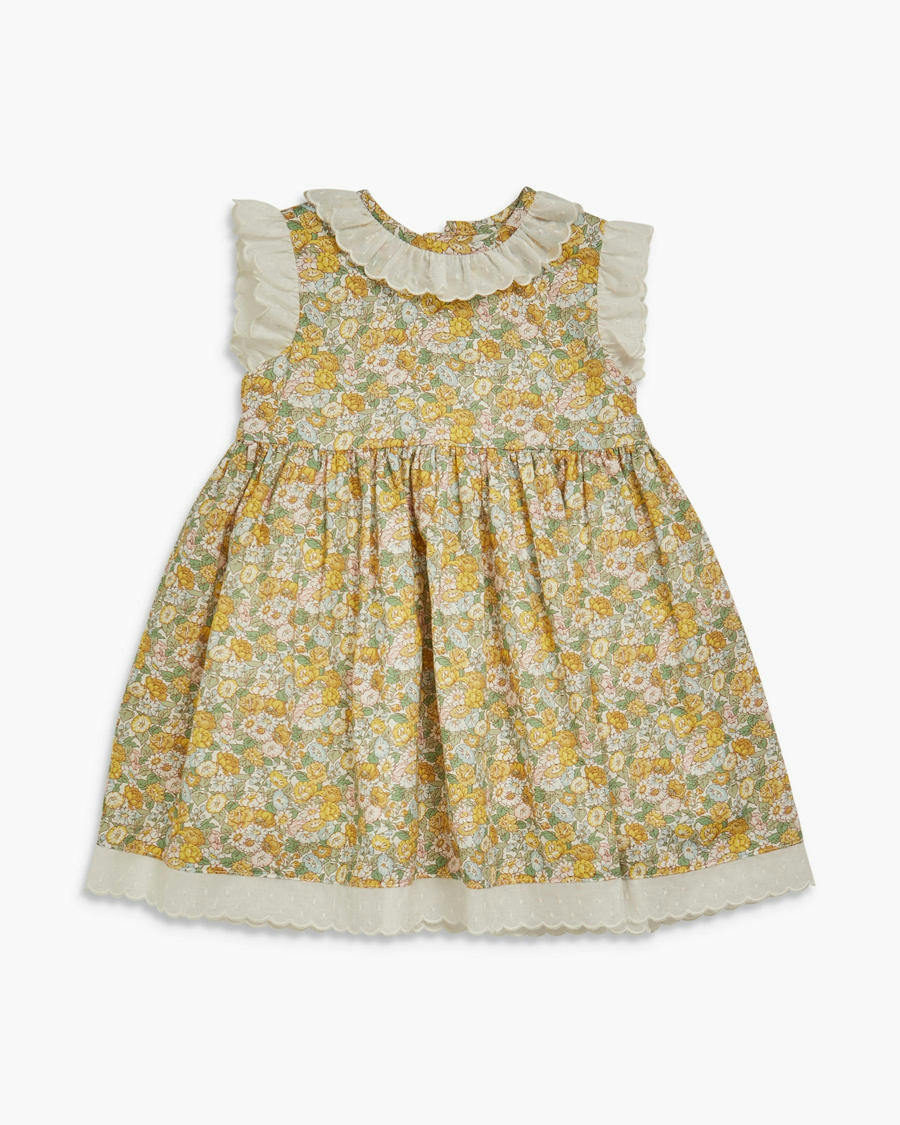 Maria Dress Yellow Green Liberty