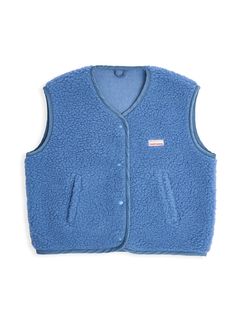 adult merino wool vest - ice blue