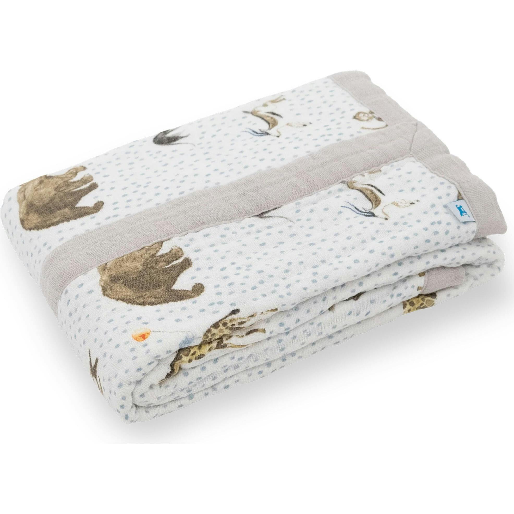 Cotton Muslin Baby Quilt - Party Animals
