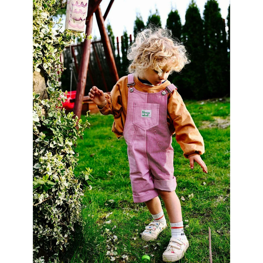 children's short dungaree - watermelon stripes
