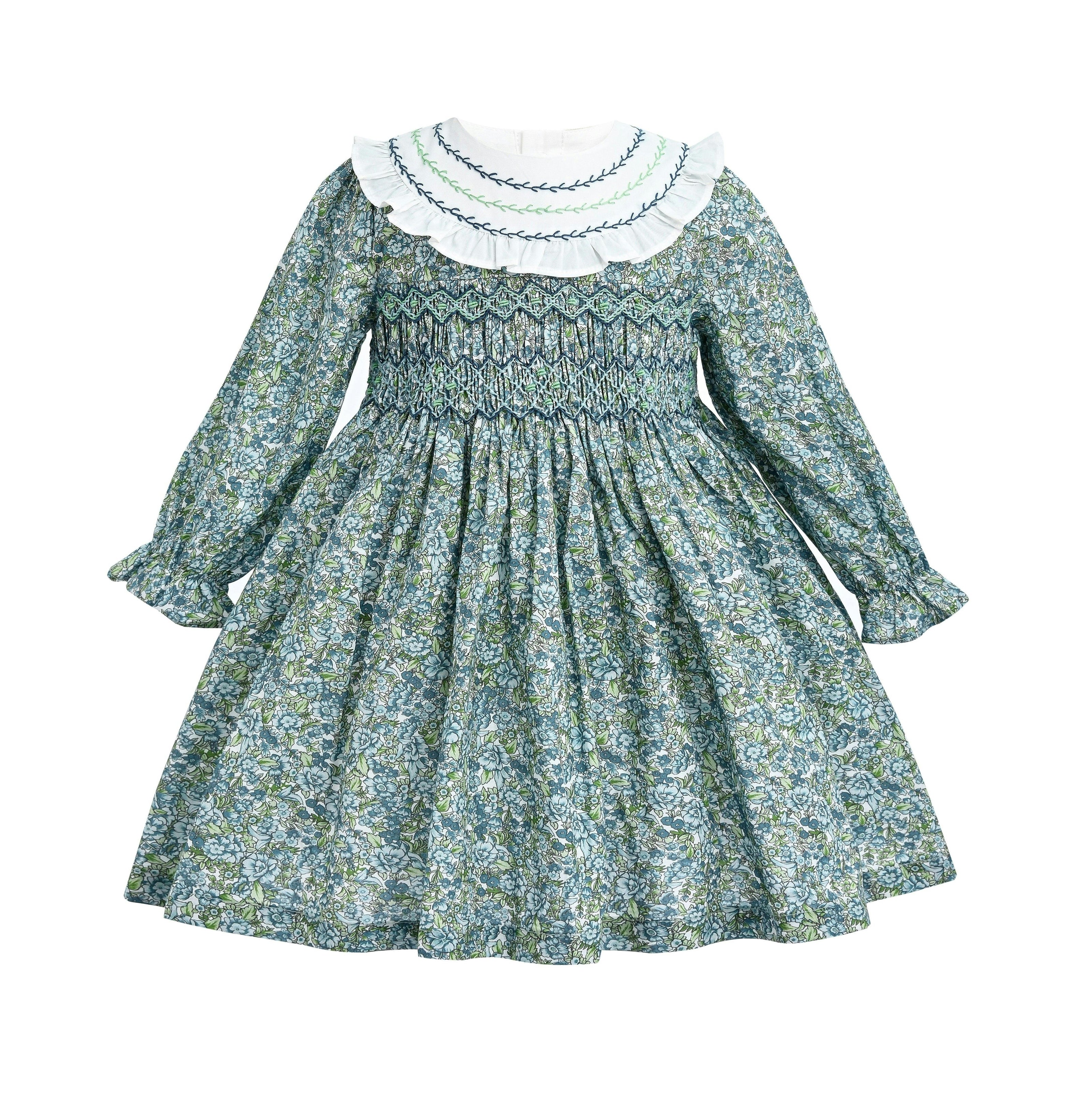 Green Laurel Smocked Dress