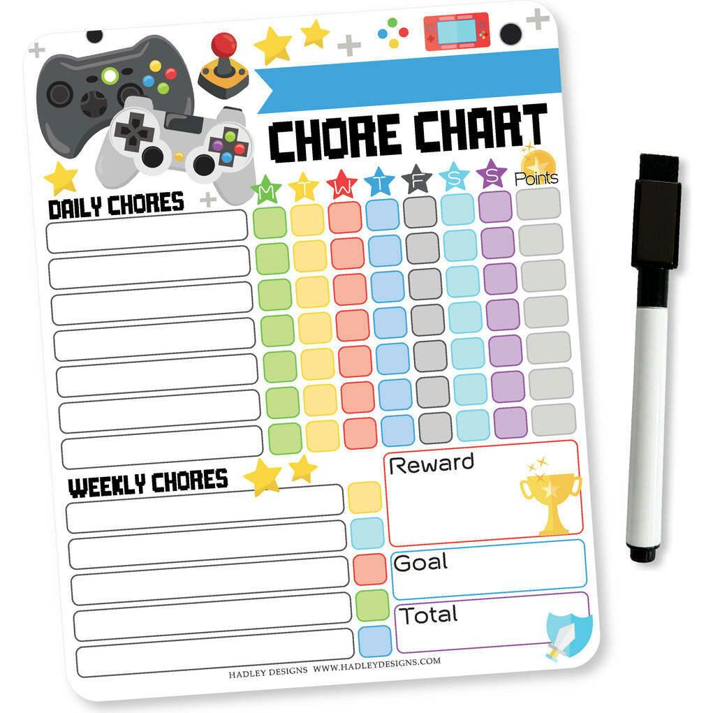 Video Game Kids Chore Chart
