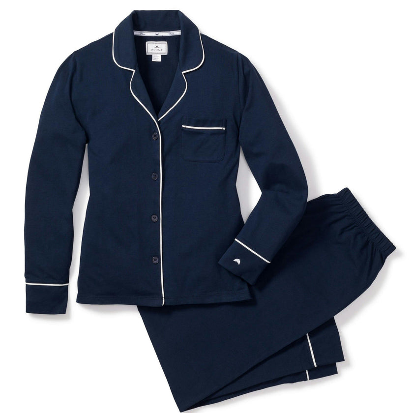 Women's Pima Pajama Set in Navy