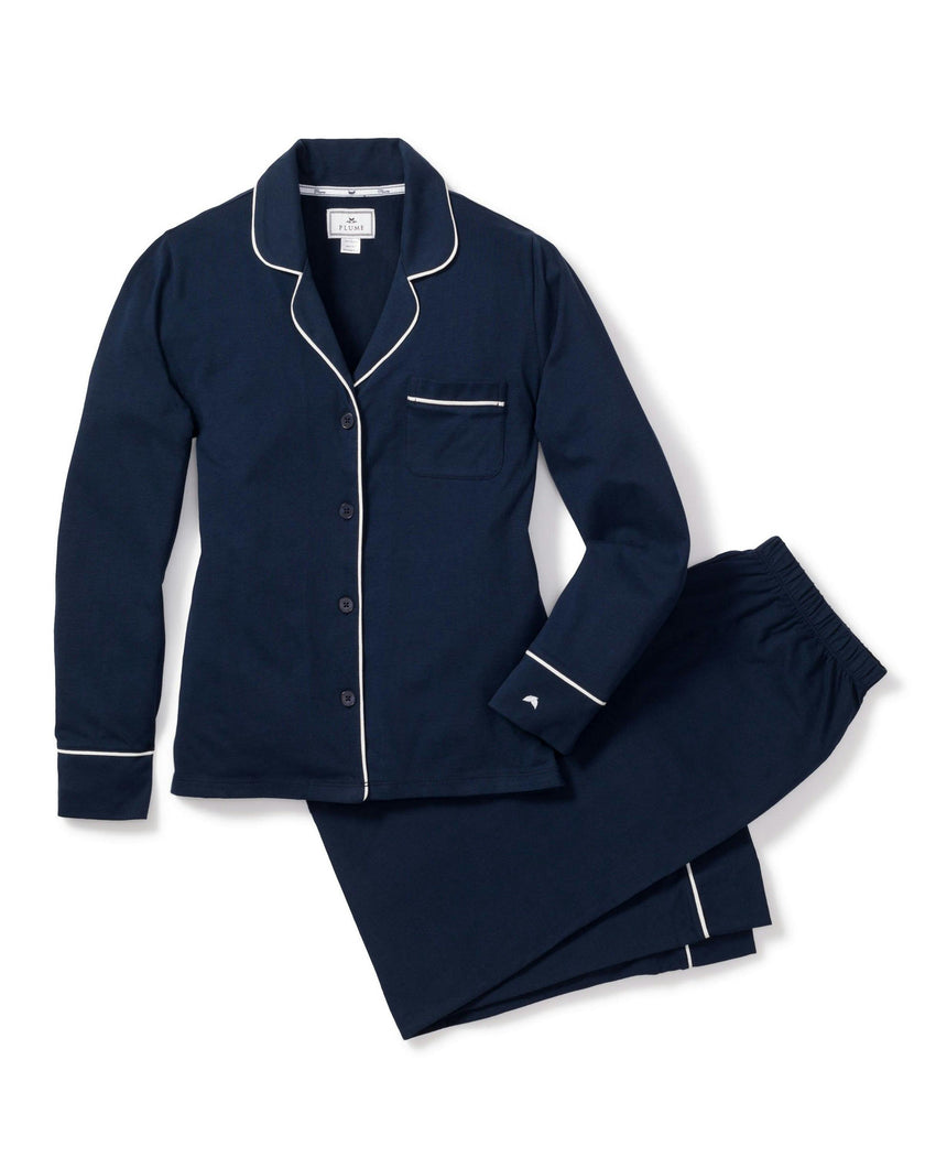 Women's Pima Pajama Set in Navy