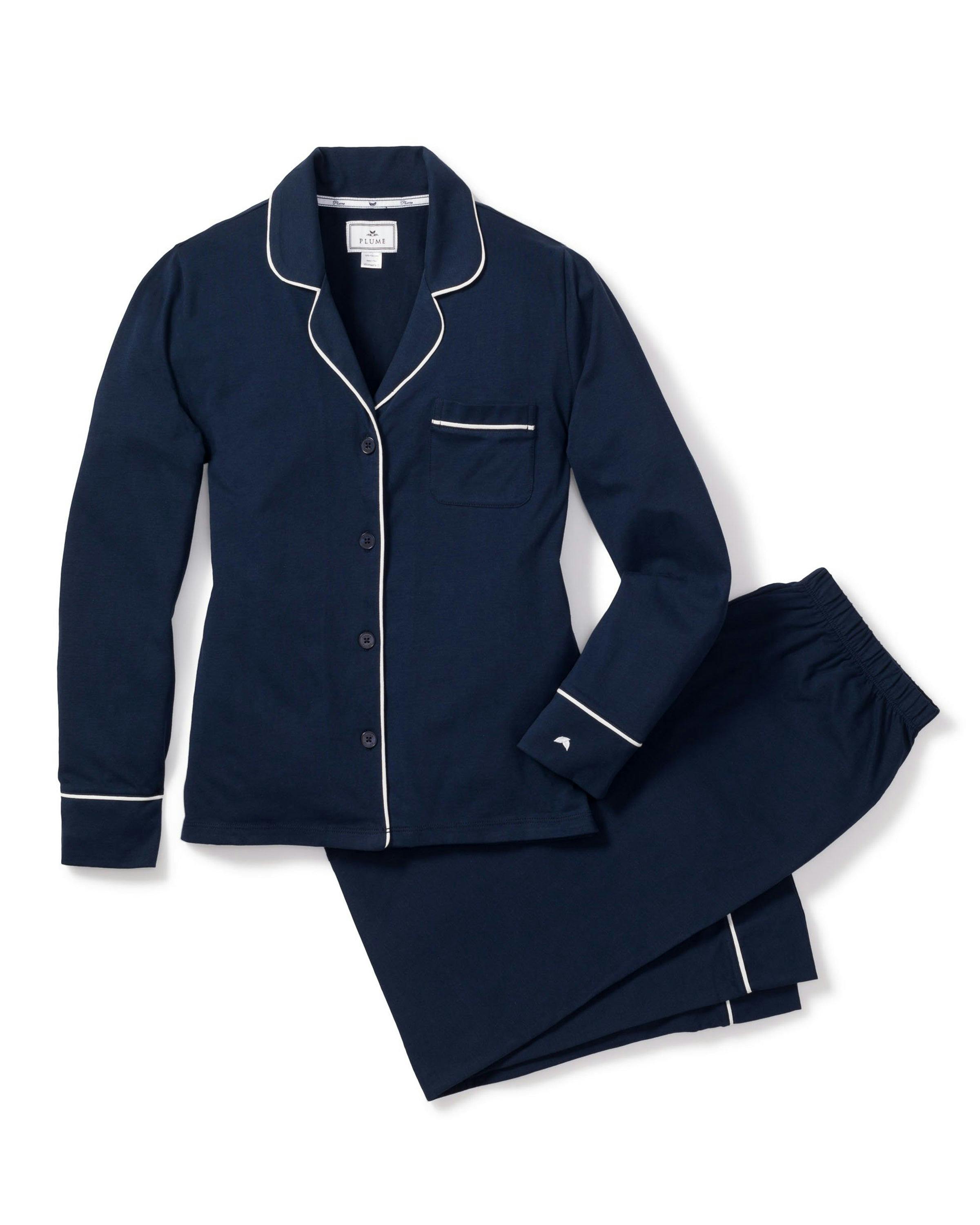 Women's Pima Pajama Set in Navy