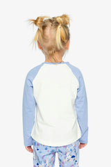 Raglan Organic Cotton T-Shirt Violet And Off-White