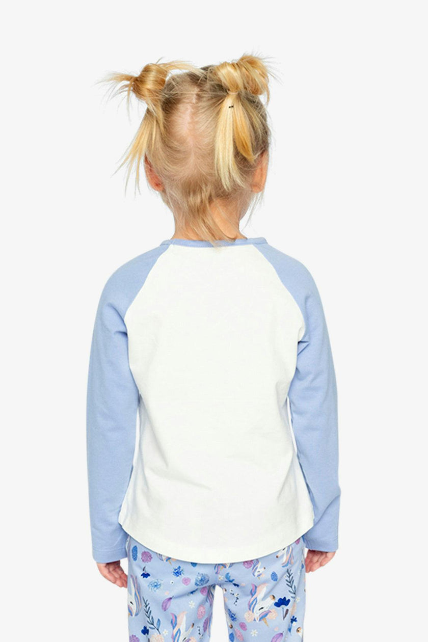 Raglan Organic Cotton T-Shirt Violet And Off-White