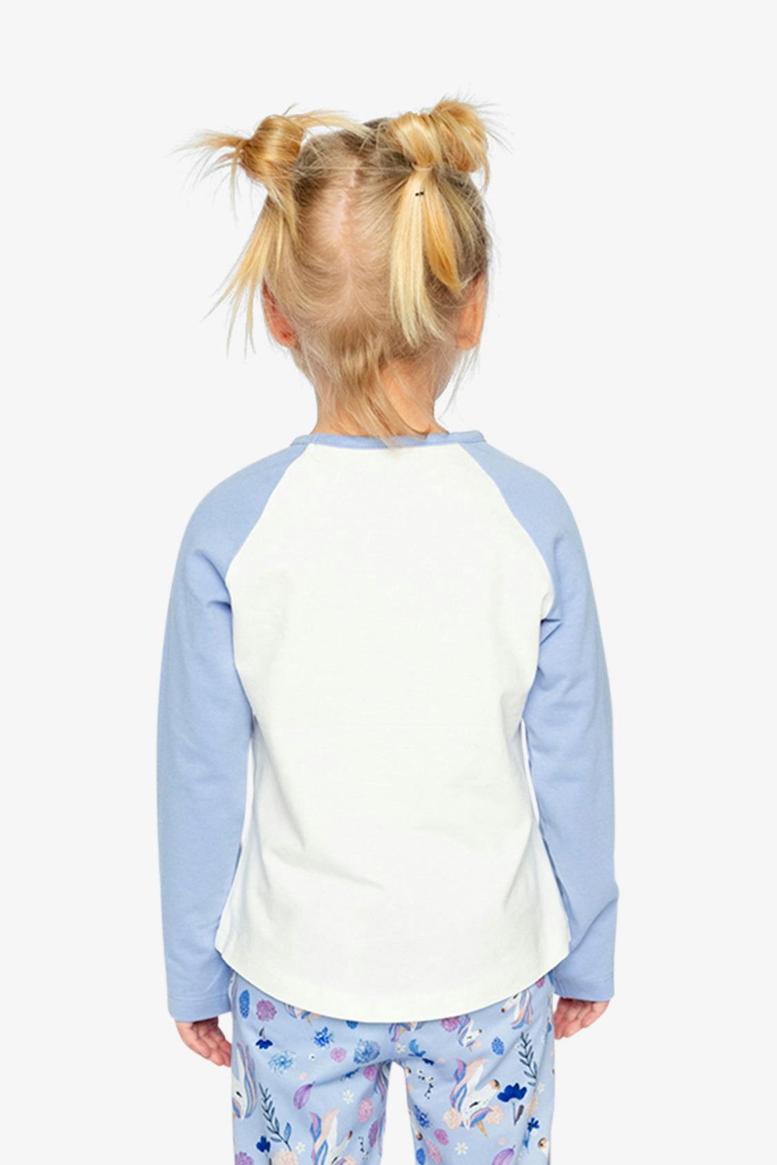 Raglan Organic Cotton T-Shirt Violet And Off-White