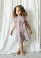 Maliya | Muslin Cotton Anglaise Dress | Dusty Mauve