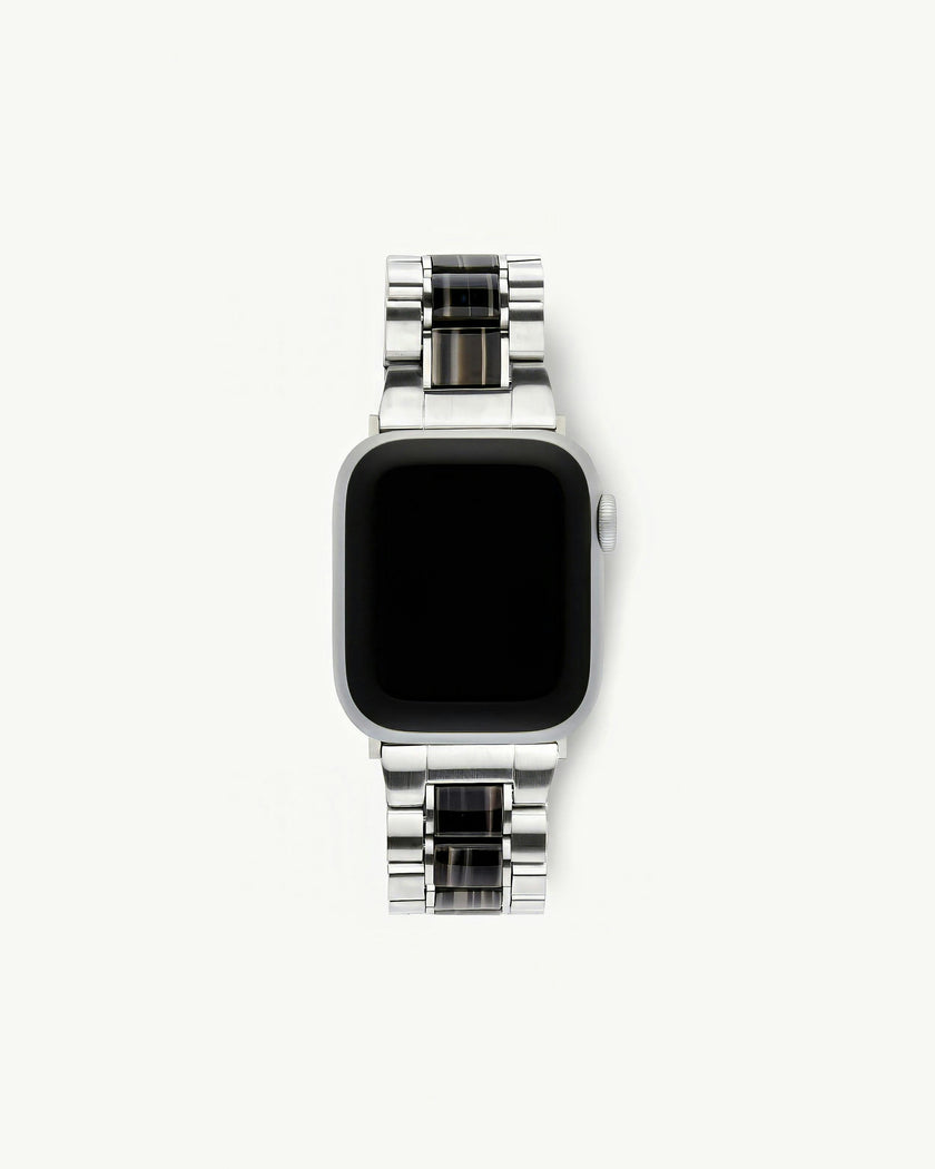 Apple Watch Band Silver in Black Pearl