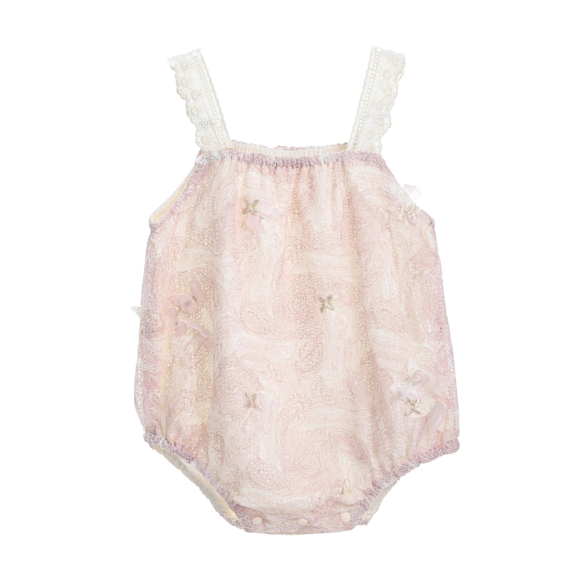 Pink Paisley Lace Romper