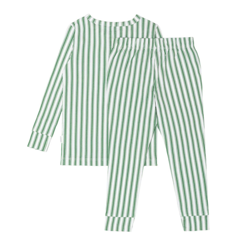 unisex boxwood ticking stripe pima pajamas set