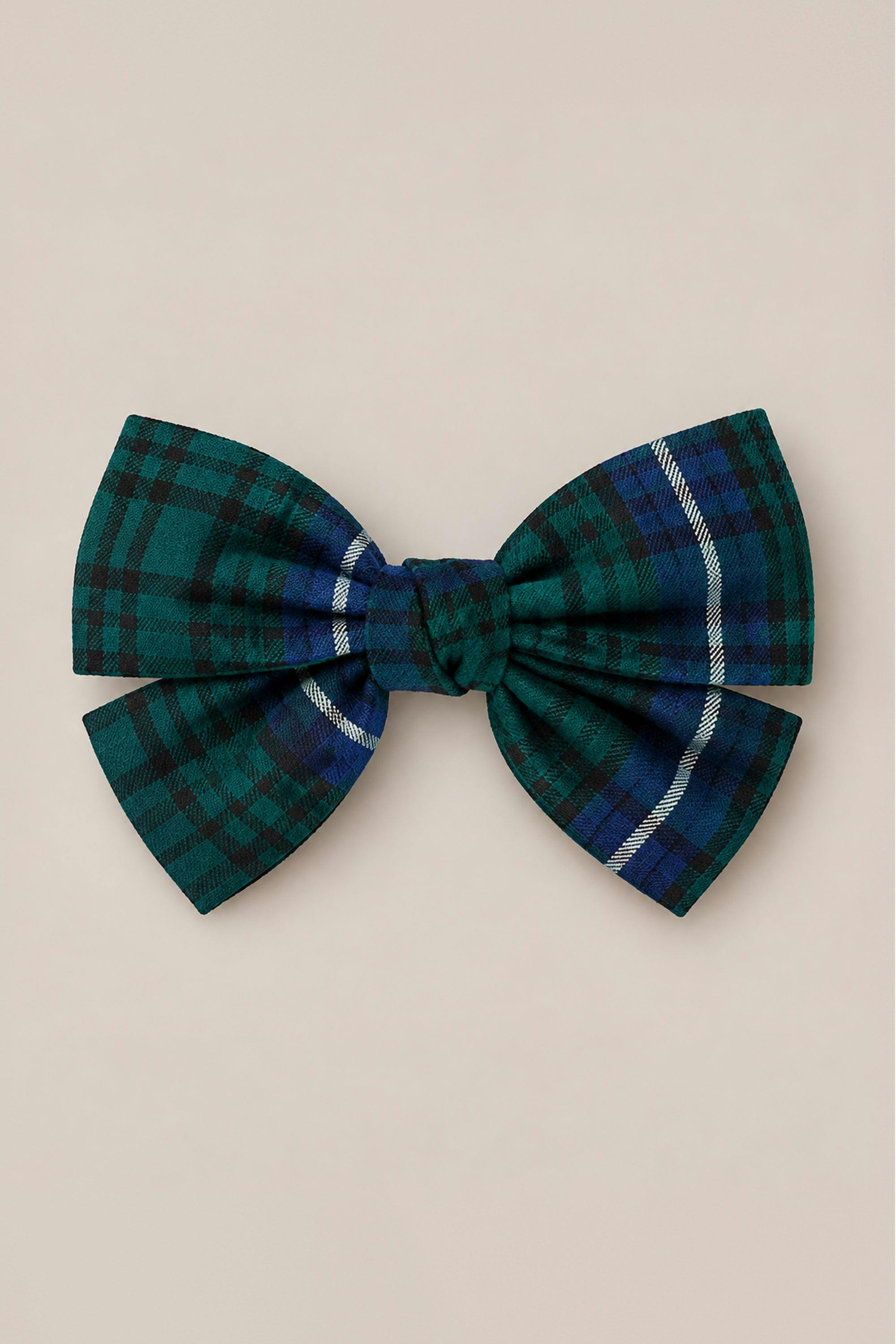 Hair Bows in Emerald Plaid