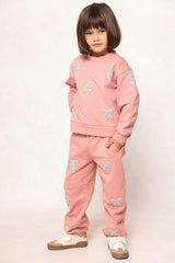 Mini Micah Crew Neck Sweatshirt in Pink & Bows