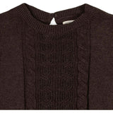Girl's Organic Flutter Sleeve Cable Sweater Dress, Brown