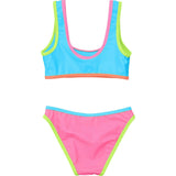 UPF50+ Contrast Piped Sleeveless Crop Bikini