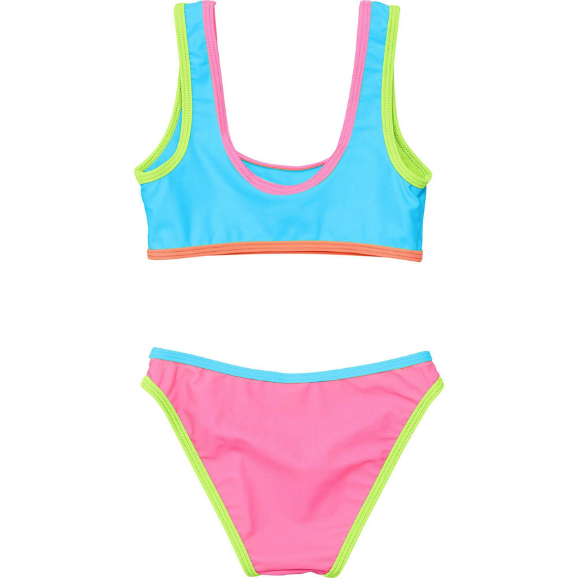 UPF50+ Contrast Piped Sleeveless Crop Bikini