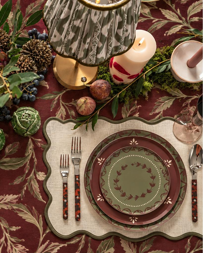 Fête Dinner Plate Set in Loden