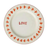 Ceramic Dinner Plate with Hand-painted LOVE