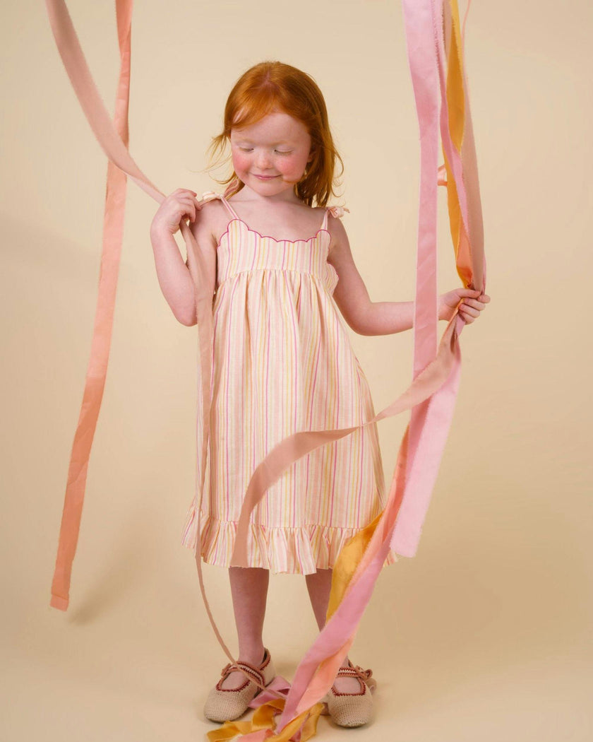 Alena dress - Pink Strips print